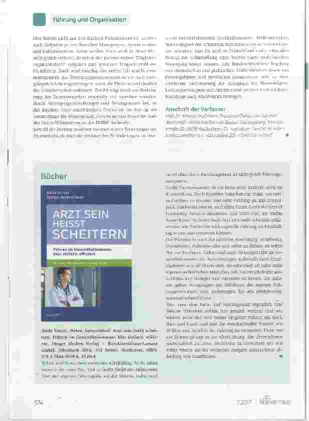 Vorschauseite 3: Physician Assistant ein neuer Beruf im deutschen Gesundheitswesen