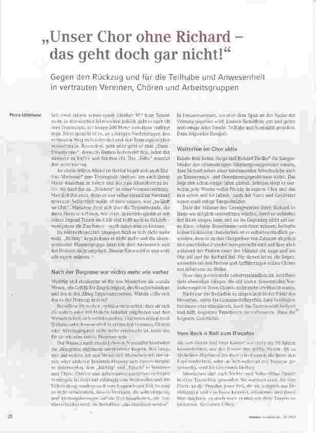 Vorschauseite 1: Unser Chor ohne Richard das geht doch gar nicht!