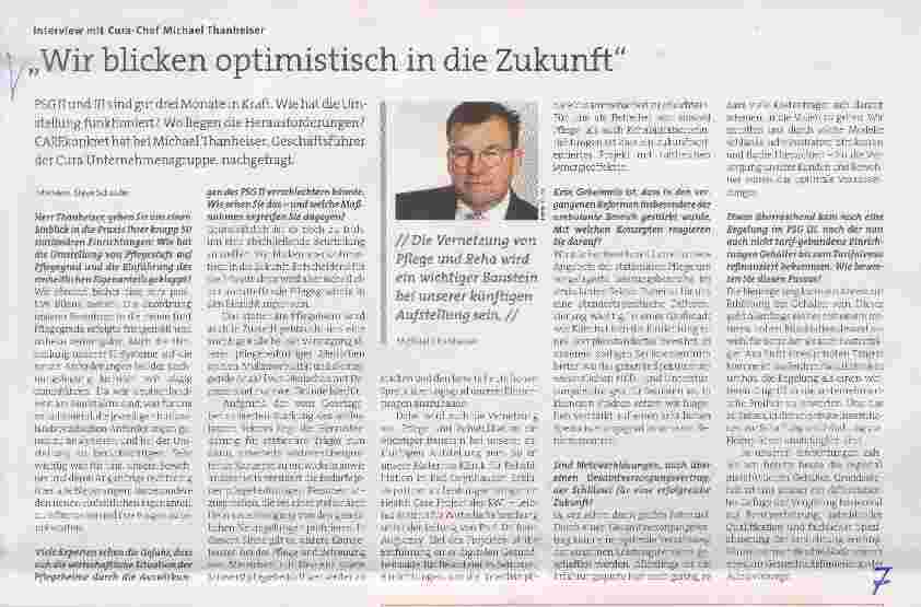 Vorschauseite 1: Wir blicken optimistisch in die Zukunft