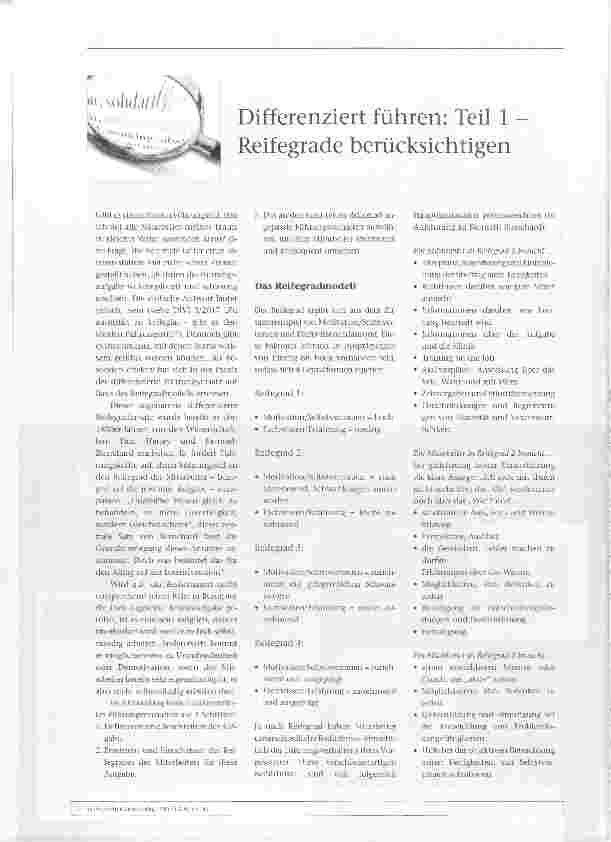Vorschauseite 1: Differenziert führen; Teil 1 Reifegrade berücksichtigen