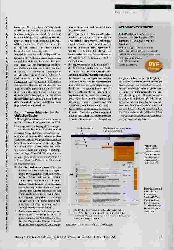 Vorschauseite 2: Upgrade für Ihre Studienrecherche EBP-Datenbank 2.0