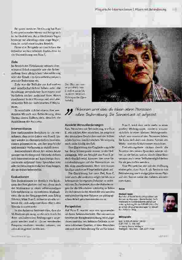 Vorschauseite 4: Fallbeispiel Frau E.: mit Behinderung alt werden