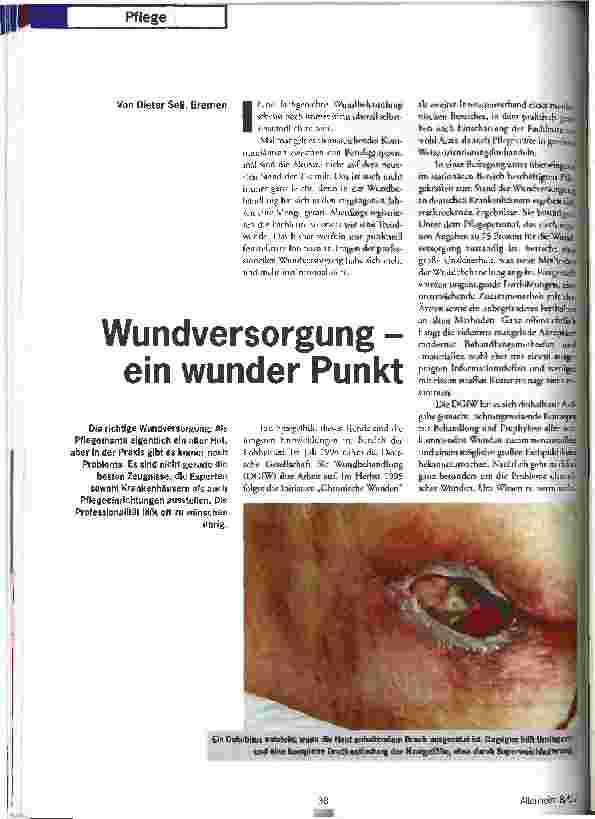 Vorschauseite 1: Wundversorgung - ein wunder Punkt