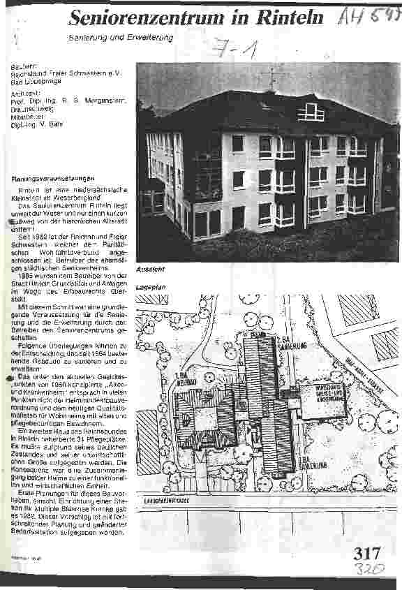 Vorschauseite 1: Seniorenzentrum in Rinteln Sanierung und Erweiterung