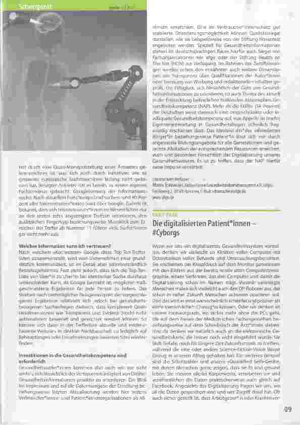 Vorschauseite 2: Online-Gesundheitsinformationen: Wer profitiert (noch nicht)?