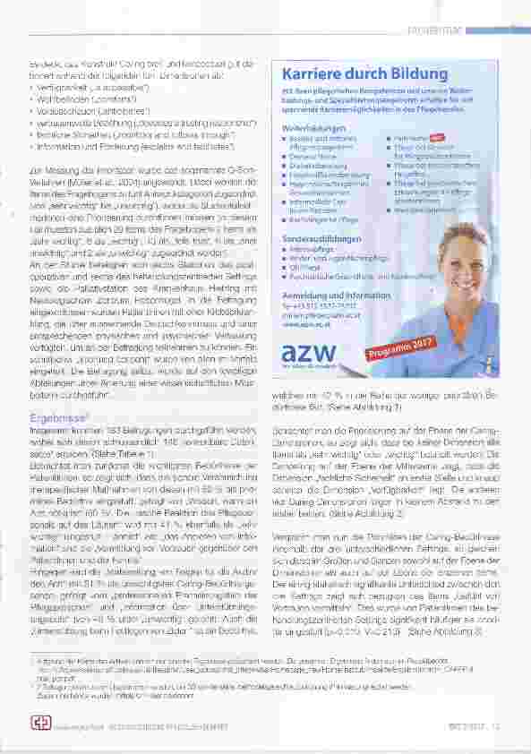 Vorschauseite 2: CarefuI ein Projekt zur Erfassung von Caring-Bedürfnissen von Menschen mit onkologischen Erkrankungen