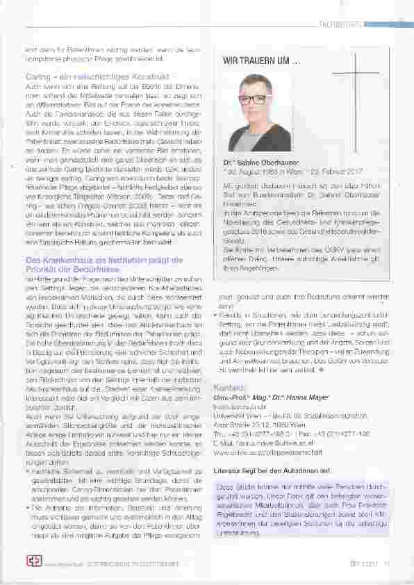 Vorschauseite 4: CarefuI ein Projekt zur Erfassung von Caring-Bedürfnissen von Menschen mit onkologischen Erkrankungen