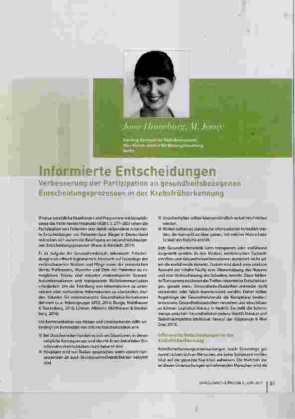 Vorschauseite 1: Informierte Entscheidungen