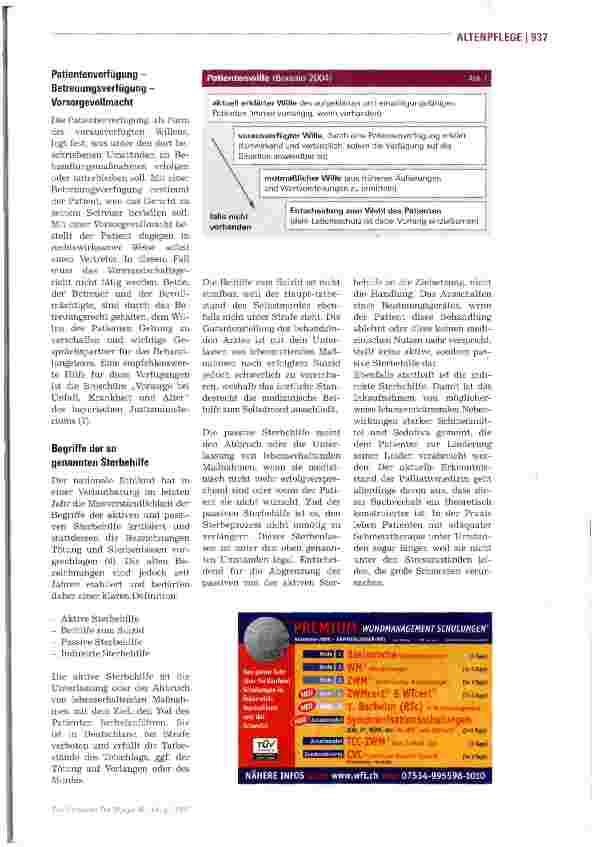 Vorschauseite 2: Patientenverfügungen sind verbindlich!