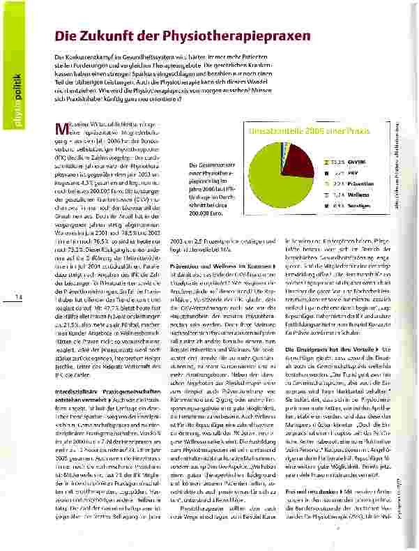 Vorschauseite 1: Die Zukunft der Physiotherapiepraxen