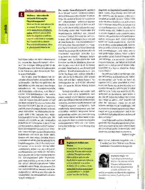Vorschauseite 3: Die Zukunft der Physiotherapiepraxen