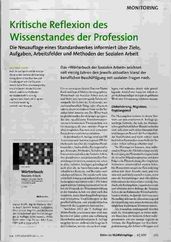 Vorschauseite 1: Kritische Reflexion des Wissenstandes der Profession Die Neuauflage eines Standardwerkes informiert über Ziele, Aufgaben, Arbeitsfelder und Methoden der Sozialen Arbeit