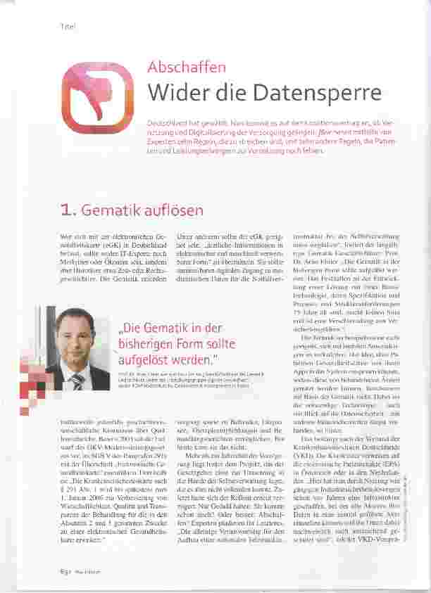 Vorschauseite 1: Wider die Datensperre