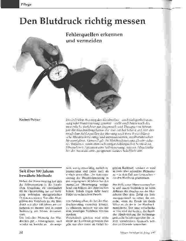 Vorschauseite 1: Den Blutdruck richtig messen - Fehlerquellen erkennen und vermeiden