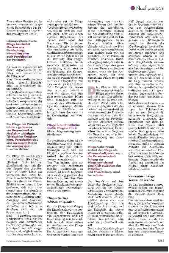 Vorschauseite 2: Pflege verlangt nach lebensweltorientiertem Blick