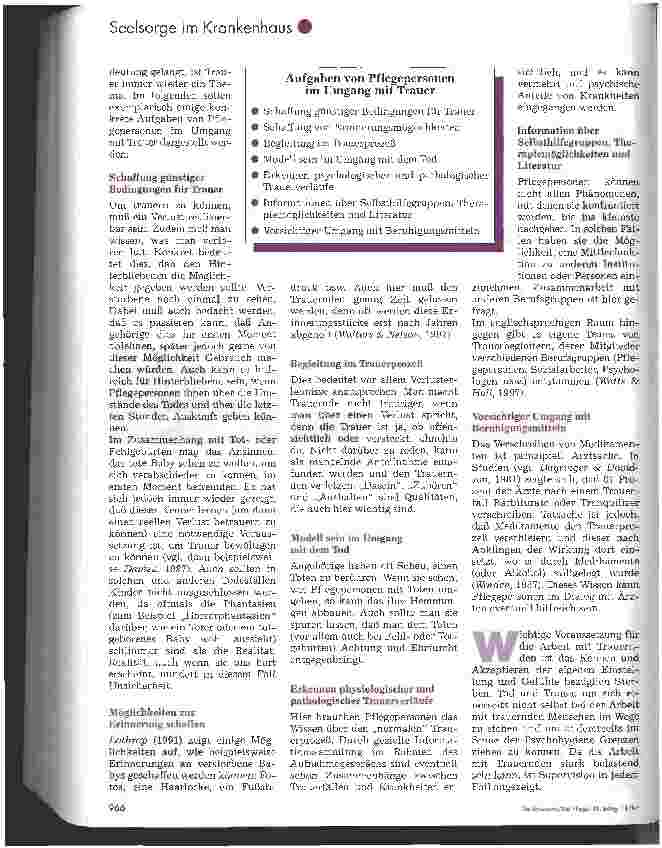 Vorschauseite 4: Trauer - Stiefkind der Pflege Über die Bedeutung eines psychischen Phänomens für die Pflege