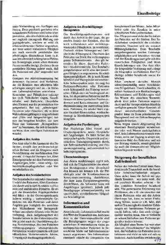 Vorschauseite 2: Teamarbeit in der Psychiatrie
