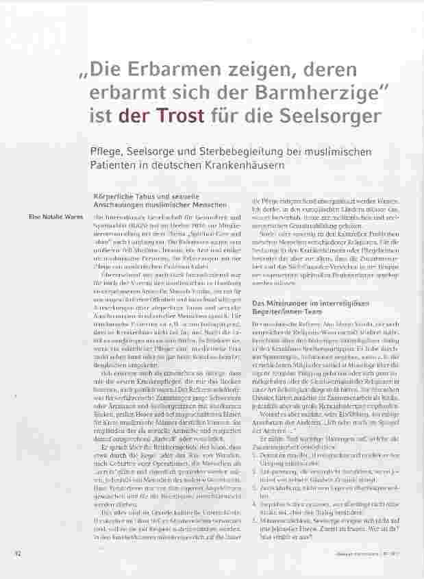 Vorschauseite 1: Die Erbarmen zeigen, deren erbarmt sich der Barmherzige ist der Trost für die Seelsorger