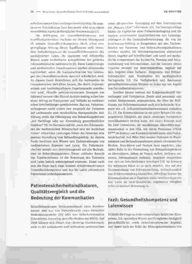 Vorschauseite 2: Gesundheitskompetenz und PatientensicherheitHealth literacy and patient safety