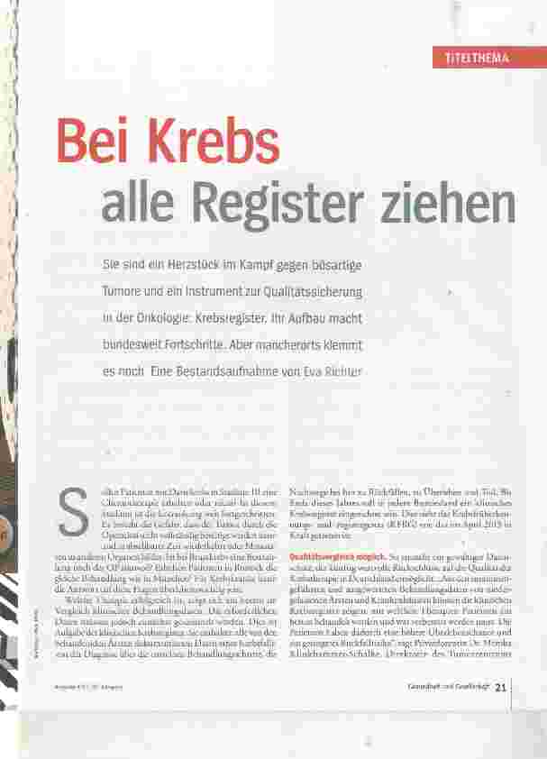 Vorschauseite 2: Bei Krebs alle Register ziehen
