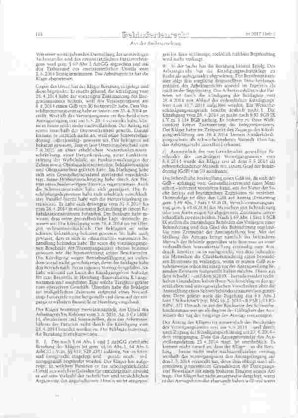 Vorschauseite 2: SGB IX §§ 85 ff.Sonderkündigungsschutz als schwerbehinderterMenschen - Offensichtliche Schwerbehinderung