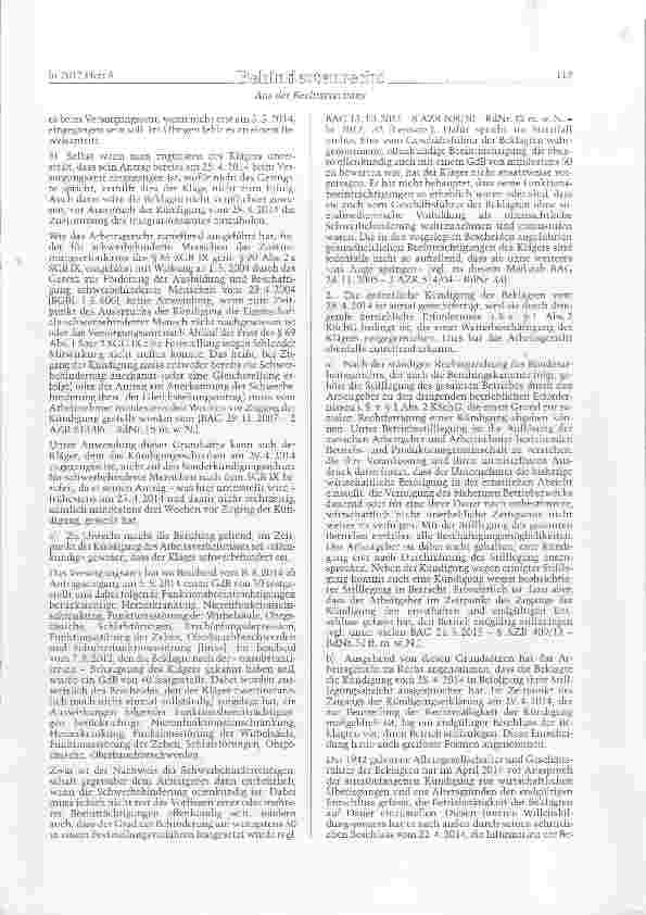 Vorschauseite 3: SGB IX §§ 85 ff.Sonderkündigungsschutz als schwerbehinderterMenschen - Offensichtliche Schwerbehinderung