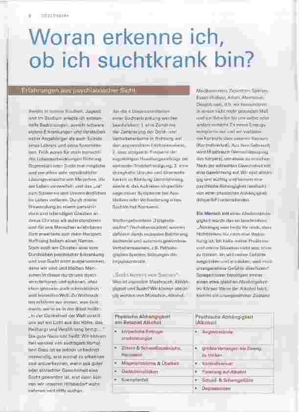 Vorschauseite 1: Woran erkenne ich, ob ich suchtkrank bin?