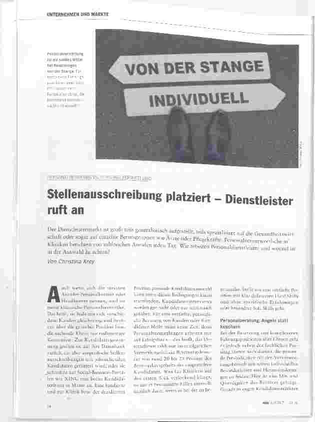 Vorschauseite 1: Stellenausschreibung platziert- Dienstleister ruft an
