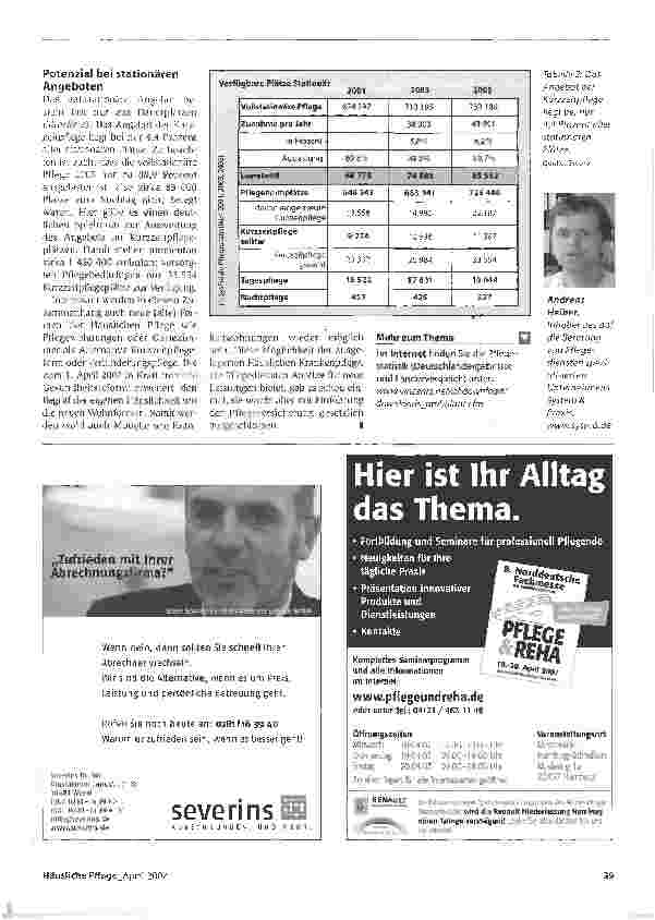 Vorschauseite 4: Die aktuelle Pflegestatistik: Entwicklung der ambulanten Pflege von 2001 bis 2005 - Spielraum zum Ausbau neuer Angebote