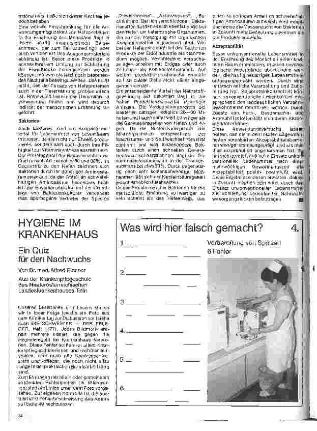 Vorschauseite 3: Einfluß der Ernährung auf Gesundheit und Leistungsfähigkeit 22. Folge (Schluß): Nahrungsquellen der Zukunft (2)