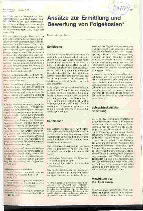 Vorschauseite 1: Ansätze zur Ermittlung und Bewertung von Folgekosten