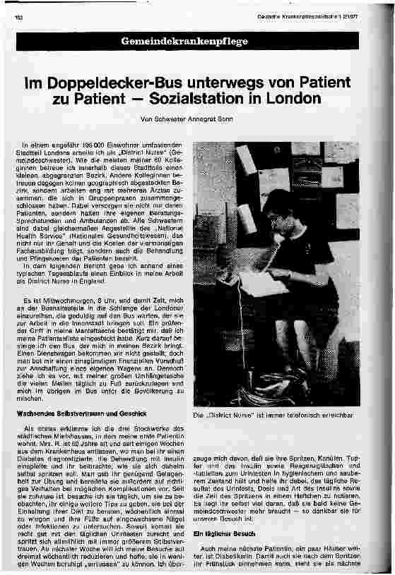 Vorschauseite 1: Im Doppeldecker-Bus unterwegs von Patient zu Patient Sozialstation in London