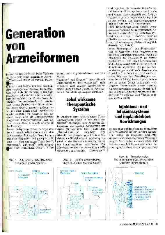 Vorschauseite 2: Therapeutische Systeme - eine neue Generation von Arzneiformen