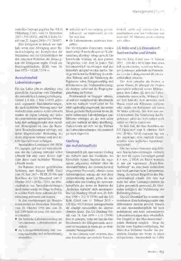 Vorschauseite 2: Persönliche Leistungserbringung im Speziallabor Kontrollieren nicht delegieren