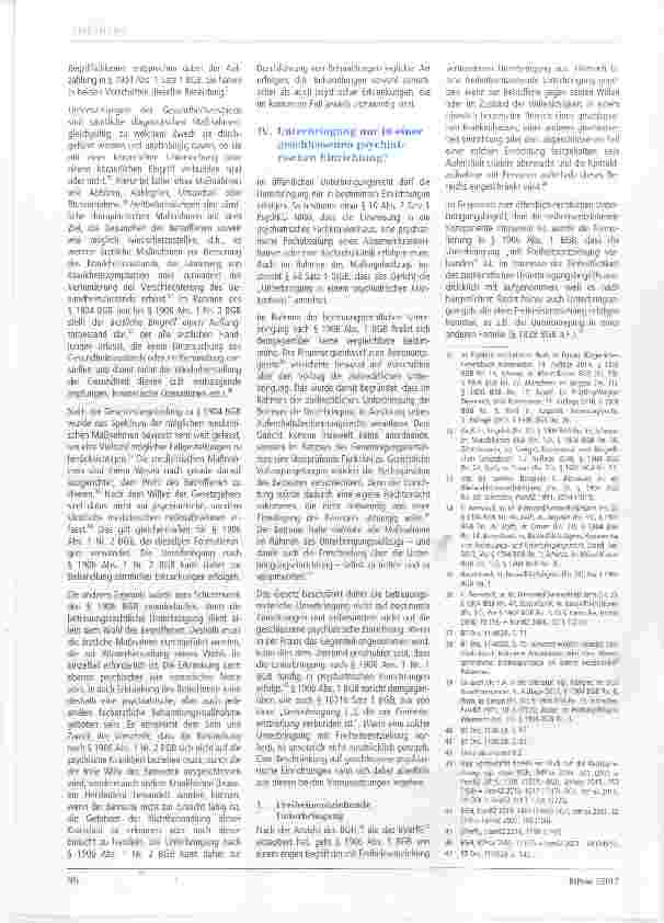 Vorschauseite 3: Betreuungsrechtliche Unterbringung: Nur in der Psychiatrie?