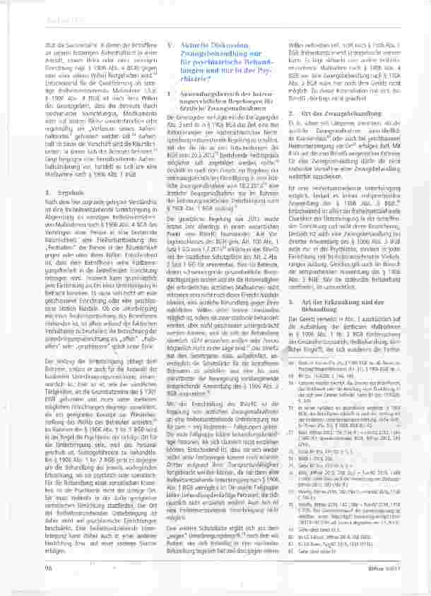 Vorschauseite 5: Betreuungsrechtliche Unterbringung: Nur in der Psychiatrie?