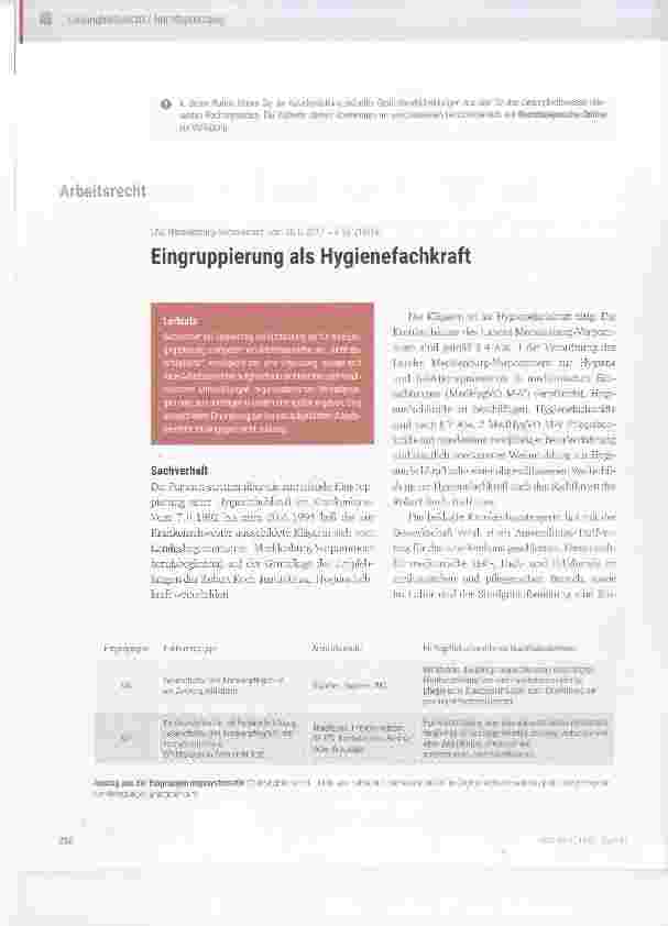 Vorschauseite 1: Eingruppierung als Hygienefachkraft