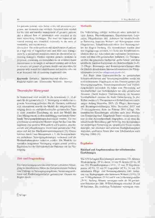 Vorschauseite 2: REGIO-GERIATRIE - koordinierte multiprofessionelle Versorgung