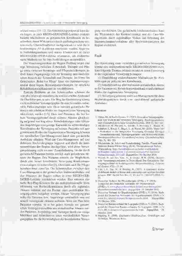Vorschauseite 5: REGIO-GERIATRIE - koordinierte multiprofessionelle Versorgung