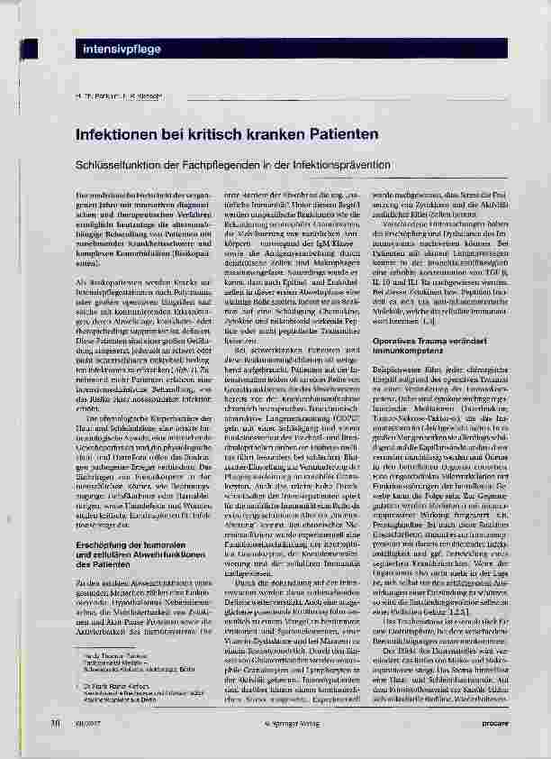 Vorschauseite 1: Infektionen bei kritisch kranken Patienten