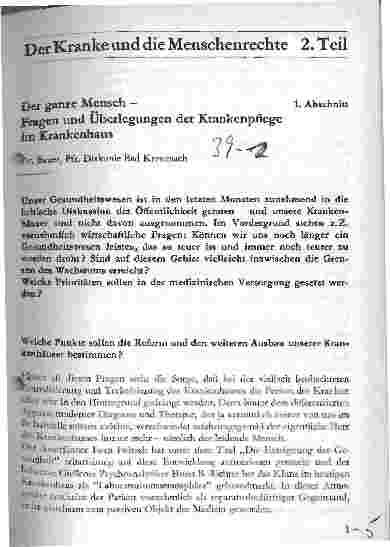 Vorschauseite 1: Der ganze Mensch - Fragen und Überlegungen der Krankenpflege im Krankenhaus