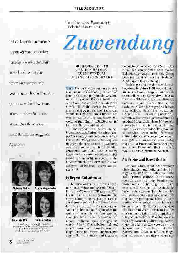 Vorschauseite 1: Zuwendung statt Einlagen Ein erfolgreiches Pflegekonzept für einen Stuhlinkontinenten