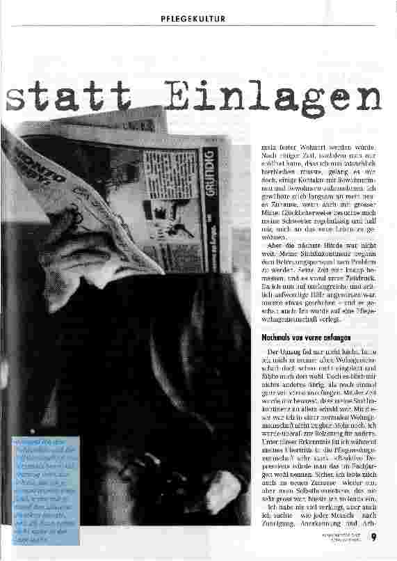 Vorschauseite 2: Zuwendung statt Einlagen Ein erfolgreiches Pflegekonzept für einen Stuhlinkontinenten