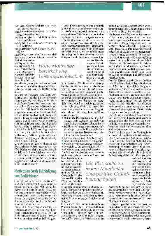 Vorschauseite 3: Die PDL kann die Einstellung der Pflegenden beeinflussen Mitarbeitermotivation - ein wichtiges Führungsmittel