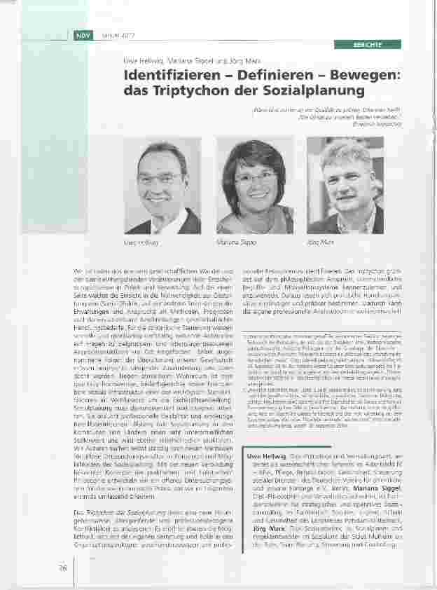 Vorschauseite 1: Identifizieren - Definieren - Bewegen: das Triptychon der Sozialplanung