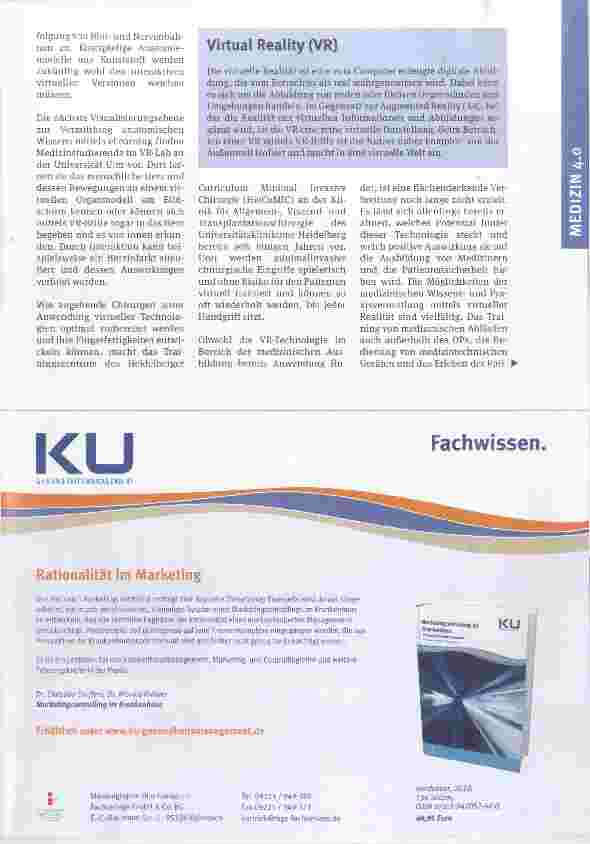 Vorschauseite 2: Virtual Realitywie real in der Medizin?