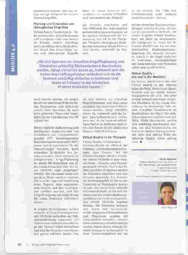 Vorschauseite 3: Virtual Realitywie real in der Medizin?