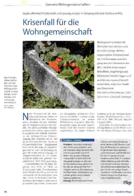 Vorschauseite 1: Krisenfall für die Wohngemeinschaft