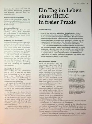 Vorschauseite 3: Einstieg in die Selbstständigkeit als IBCLC: Überlegungen, Realitäten und berufliche Erfüllung