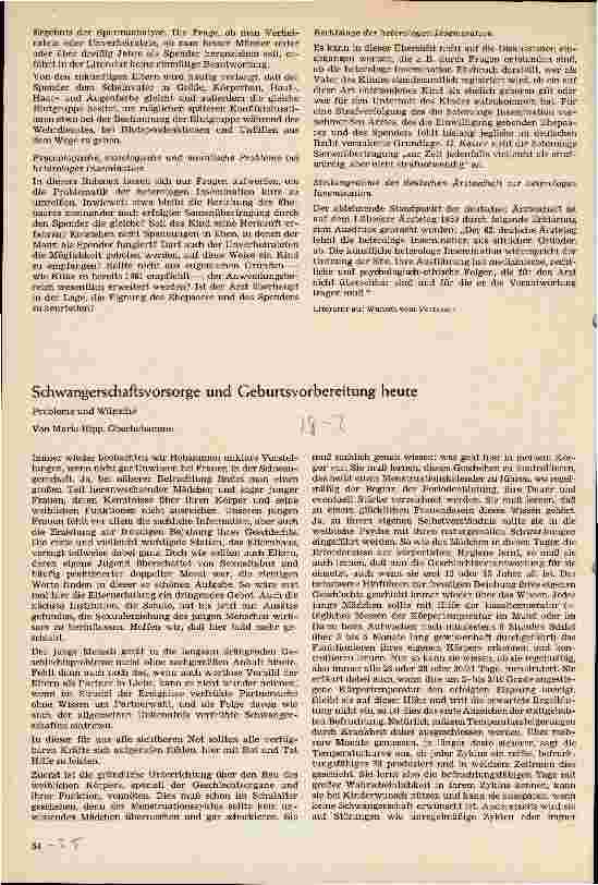 Vorschauseite 1: Schwangerschaftsvorsorge und Geburtsvorbereitung heute